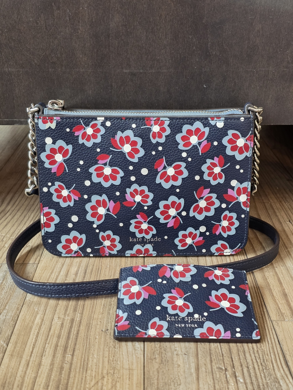 Kate Spade Eva Seaside Blooms Chain Crossbody + Cardholder